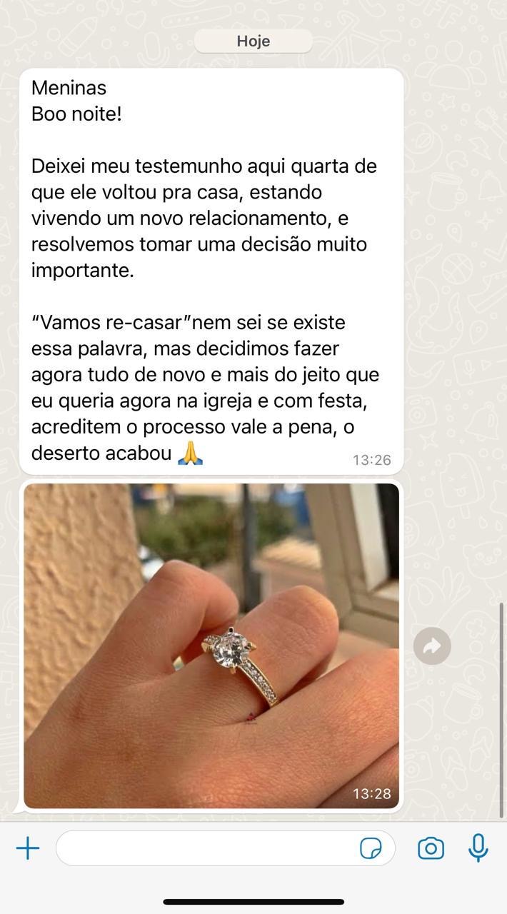 Mensagem real de aluna do Código Secreto do Amor — depoimento 2